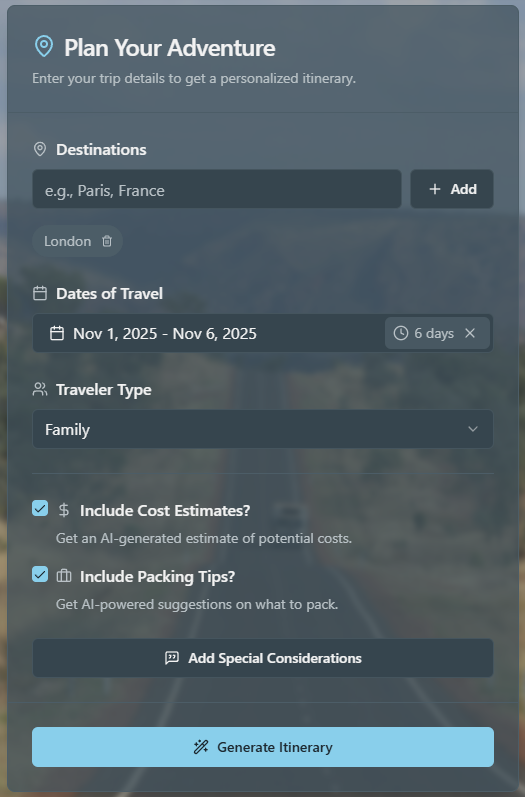 Map with pins representing travel planning