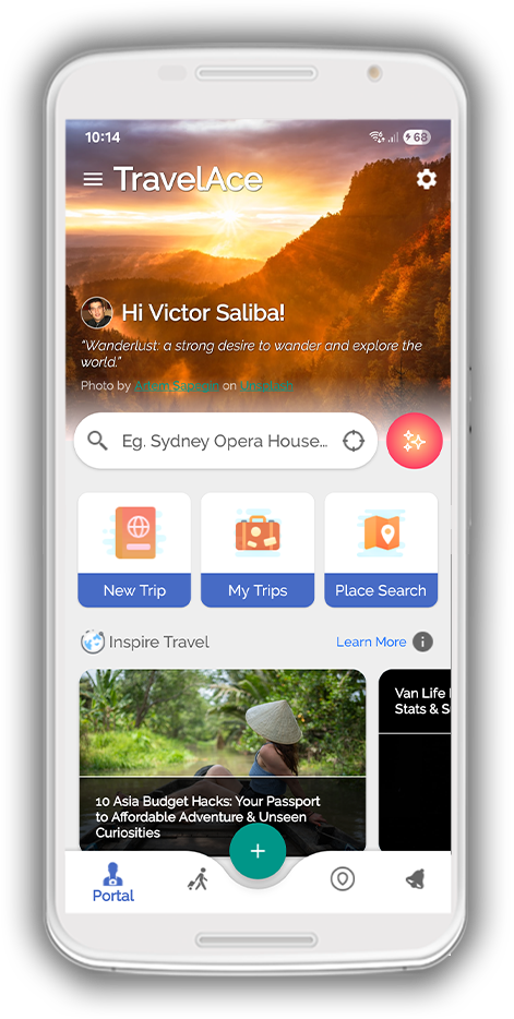 TravelAce App on a phone
